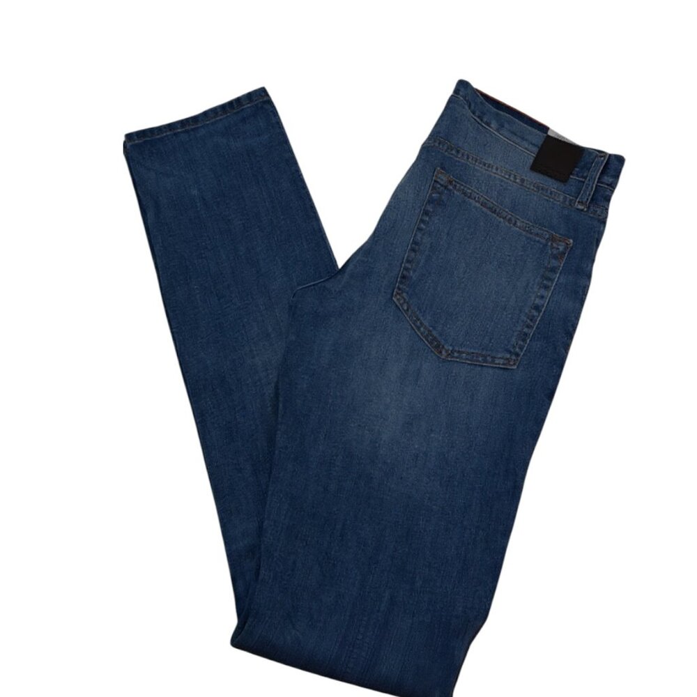 Eddie Bauer Mens Straight Leg Darkwash Jeans Flex Stretch Flannel Lined 40X30